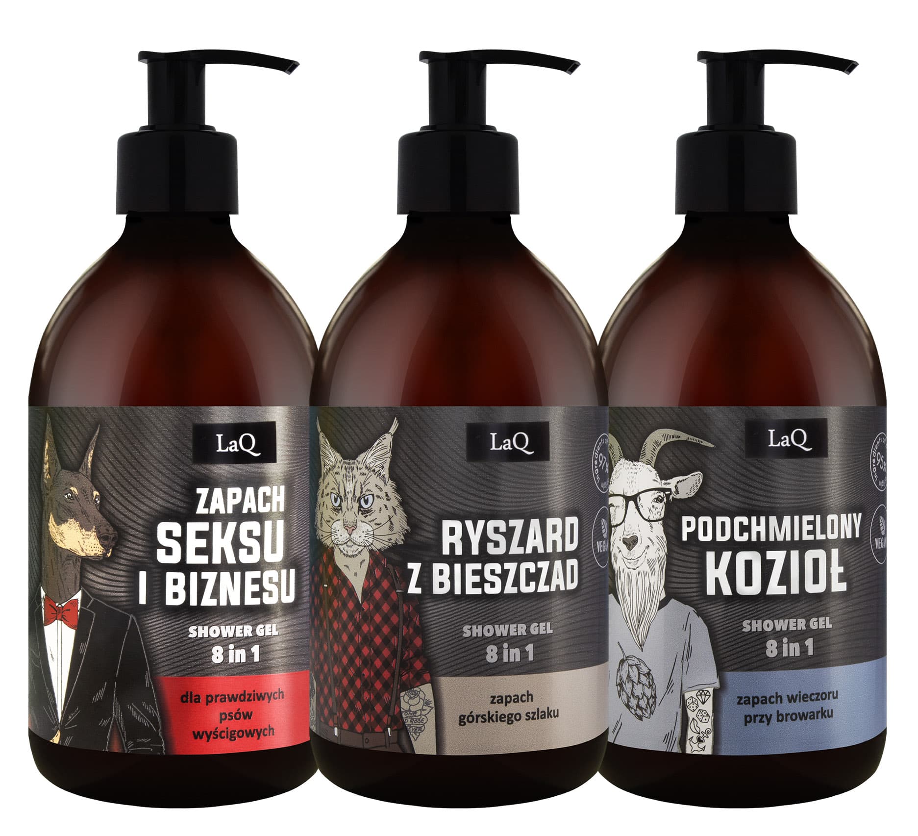 Niezbędnik Gentlemana - 3 x żel pod prysznic 500 ml CZARNY